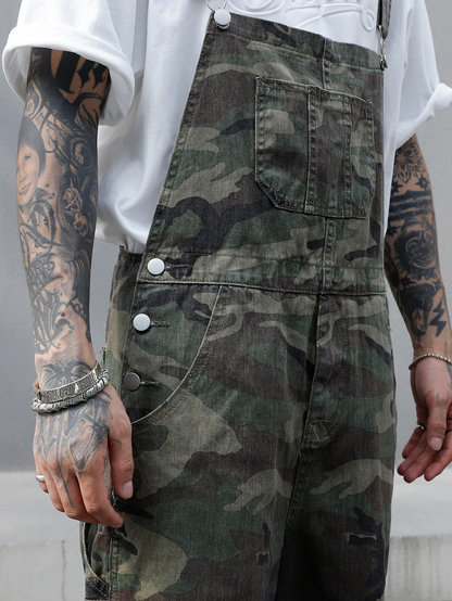 Vintage Camo Utility Overalls