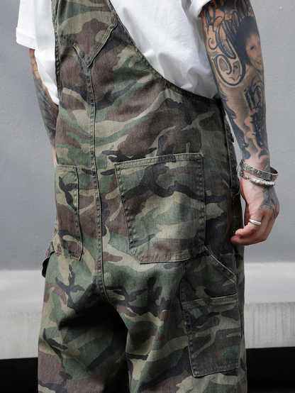 Vintage Camo Utility Overalls